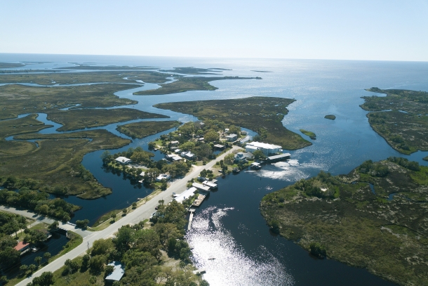 Hwy 349 ends at the Gulf in Suwannee
